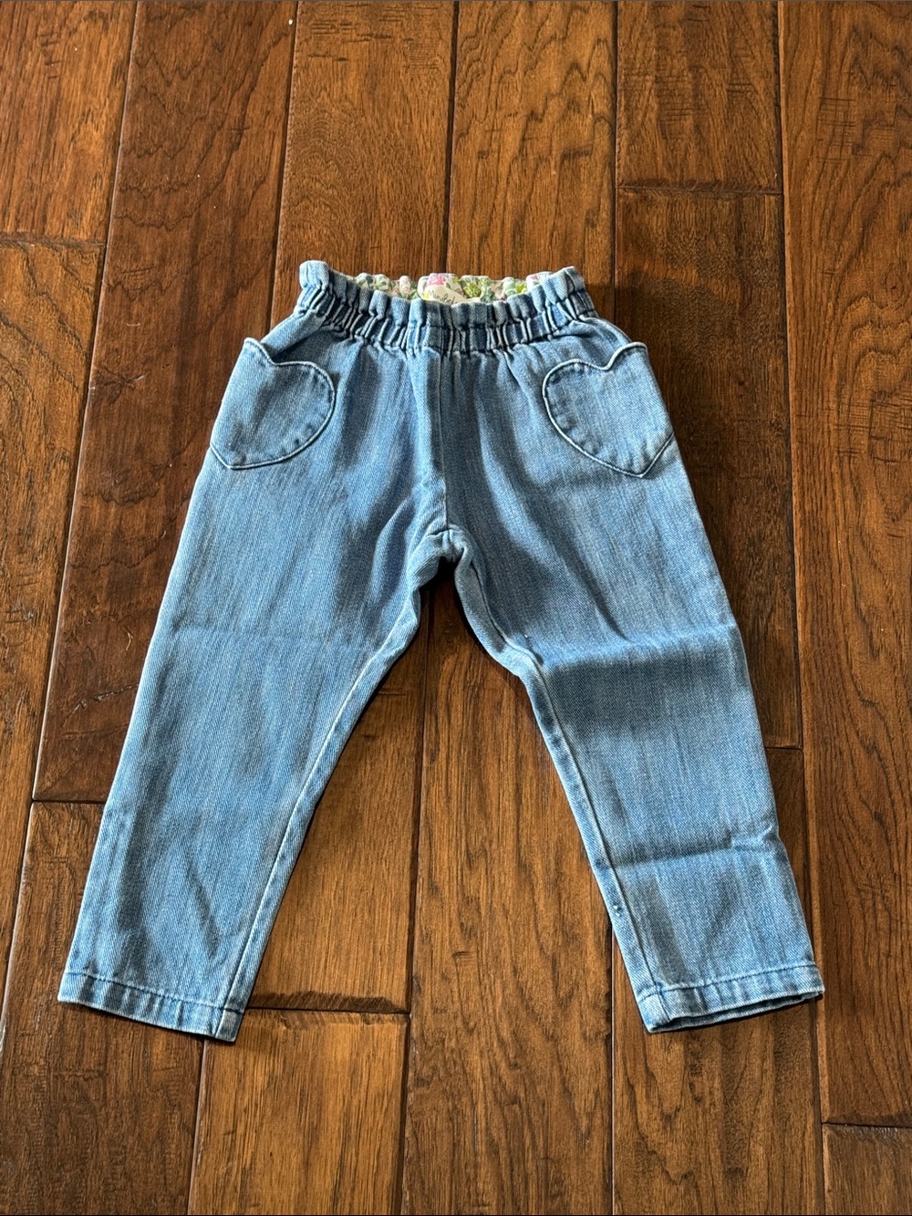 Mini Boden Light Blue Denim Jeans with Heart Pockets